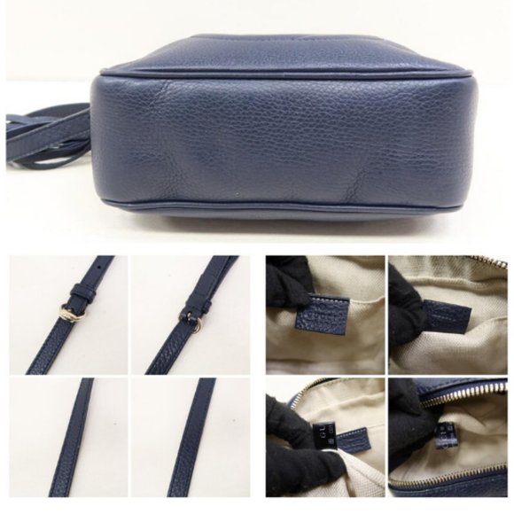 Gucci Soho Disco Navy Calfskin Cross Body Bag - Picture 7 of 8